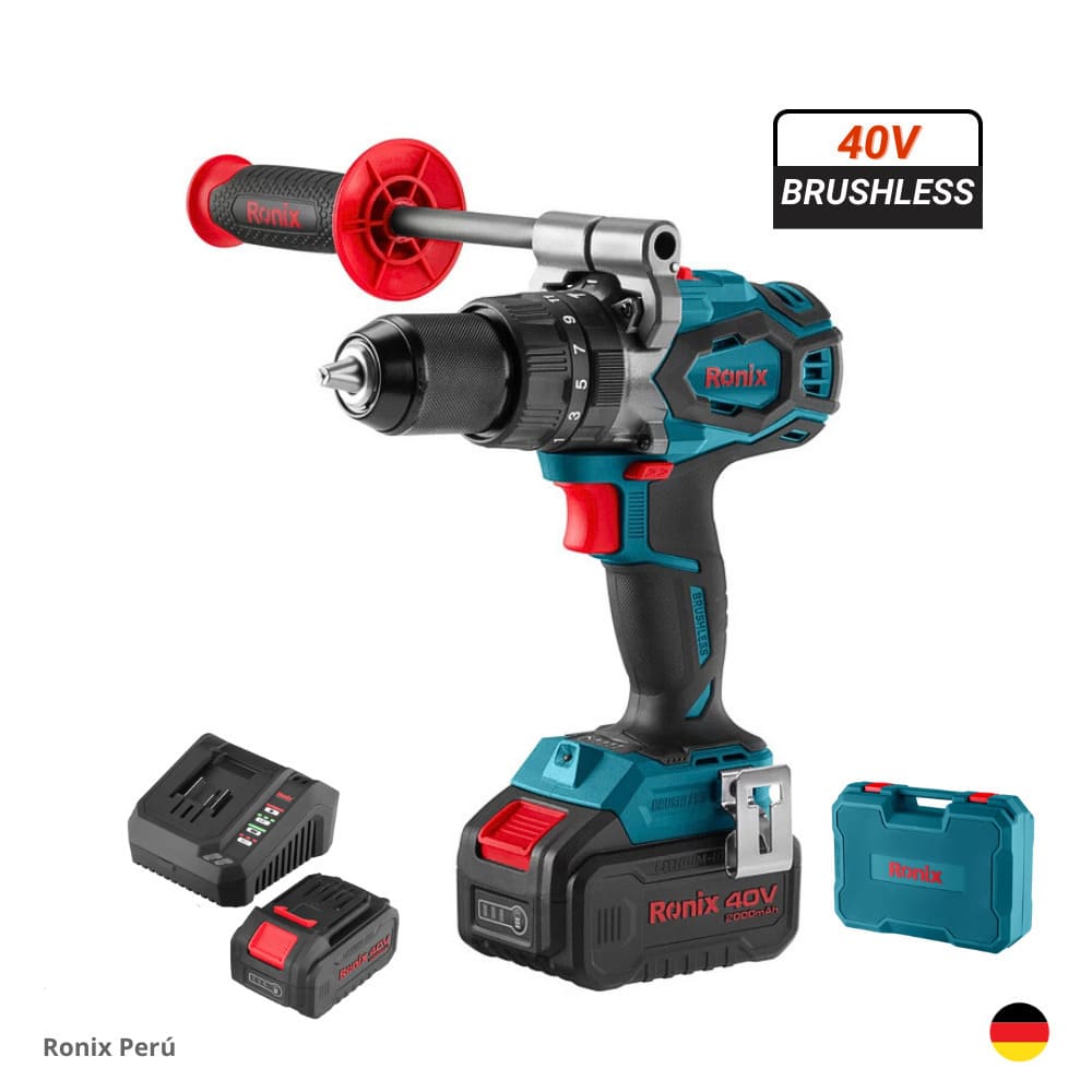 TALADRO PERCUTOR ATORNILLADOR 1/2″ 40V 2AH INALÁMBRICO BRUSHLESS RONIX 8905-40V INDUSTRIAL - 1