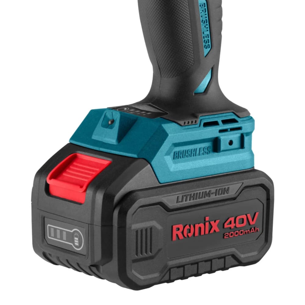 TALADRO PERCUTOR ATORNILLADOR 1/2″ 40V 2AH INALÁMBRICO BRUSHLESS RONIX 8905-40V INDUSTRIAL - 3