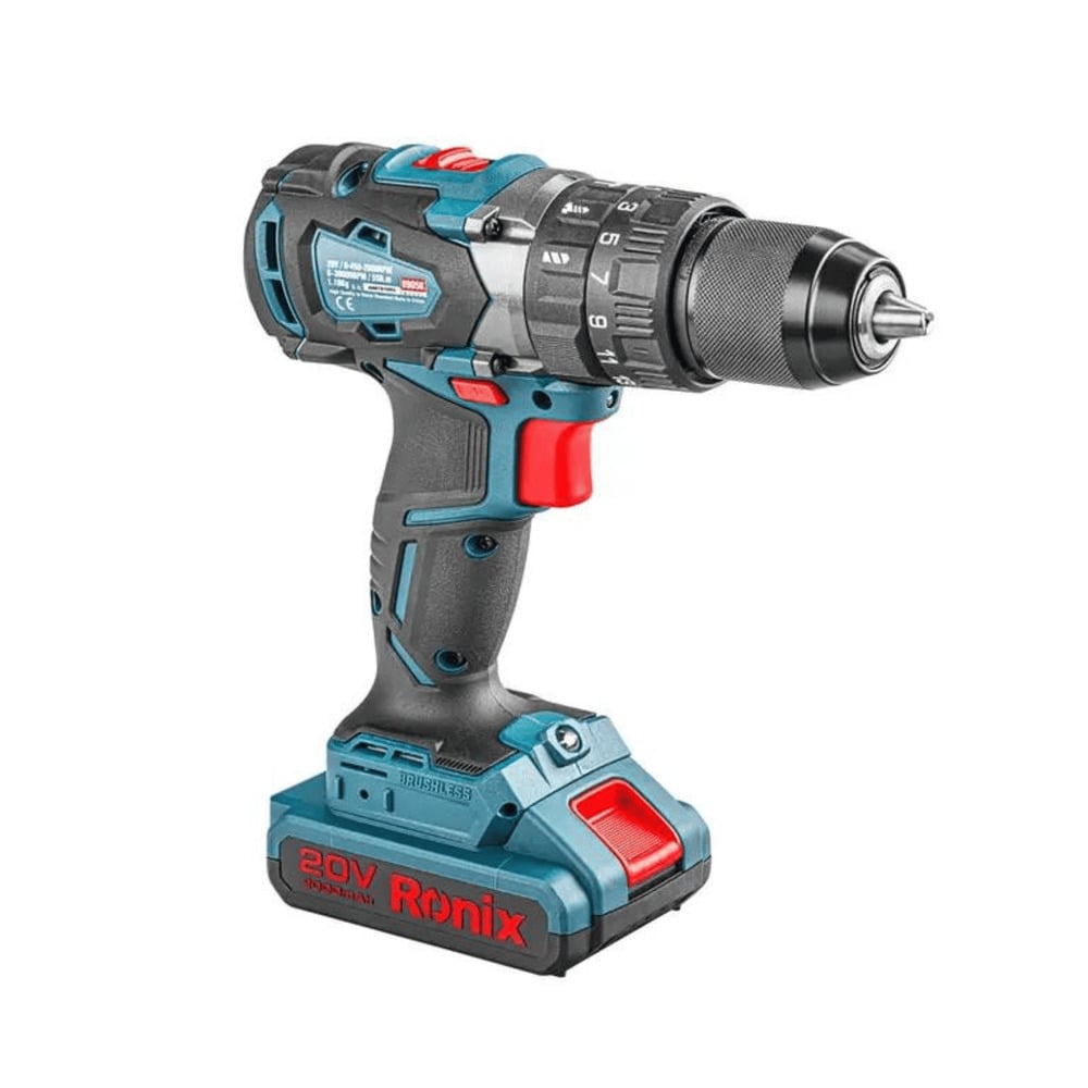 TALADRO ATORNILLADOR PERCUTOR INALÁMBRICO 20V 2AH BRUSHLESS RONIX 8905K - 3