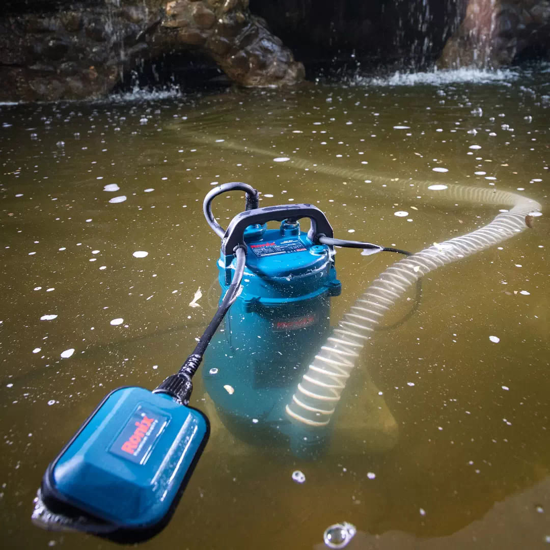 BOMBA SUMERGIBLE DE HIERRO FUNDIDO 1HP RONIX RH-4032 AGUA LIMPIA - 2