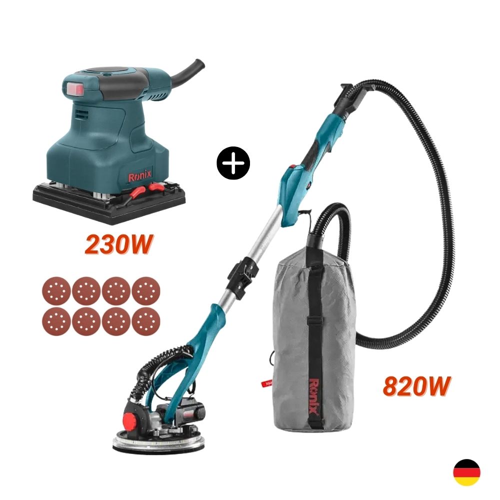 LIJADORA RONIX DE PARED Y TECHO 820W + LIJADORA 230W COMBO - 1