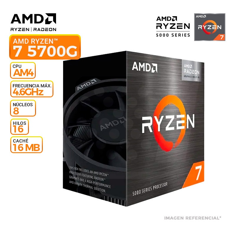 COMPUTADORA PC GAMER RYZEN 7 5700G RAM 16GB SSD 500GB MONITOR 24 FULL HD - 2
