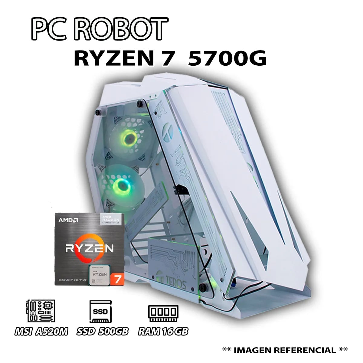 COMPUTADORA PC RYZEN 7 5700G RAM 16GB DISCO 500GB SSD CON GRAFICOS AMD RADEON - 1