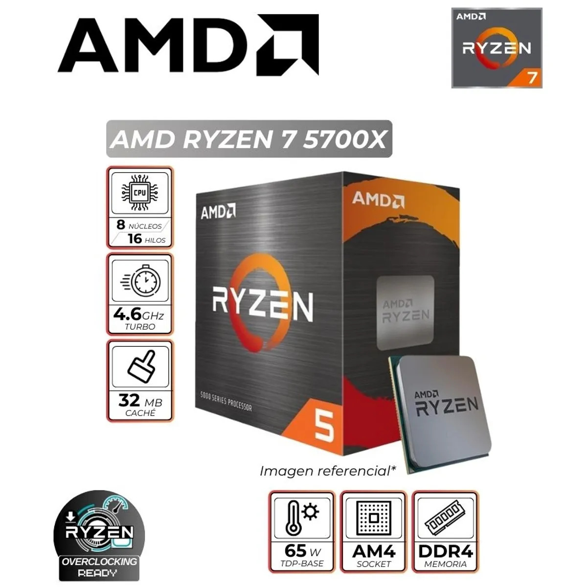 COMPUTADORA PC RYZEN 7 5700G RAM 16GB DISCO 500GB SSD CON GRAFICOS AMD RADEON - 2