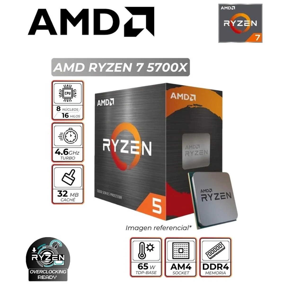 COMPUTADORA PC RYZEN 7 5700G RAM 16GB DISCO 500GB SSD CON GRAFICOS AMD RADEON - 2