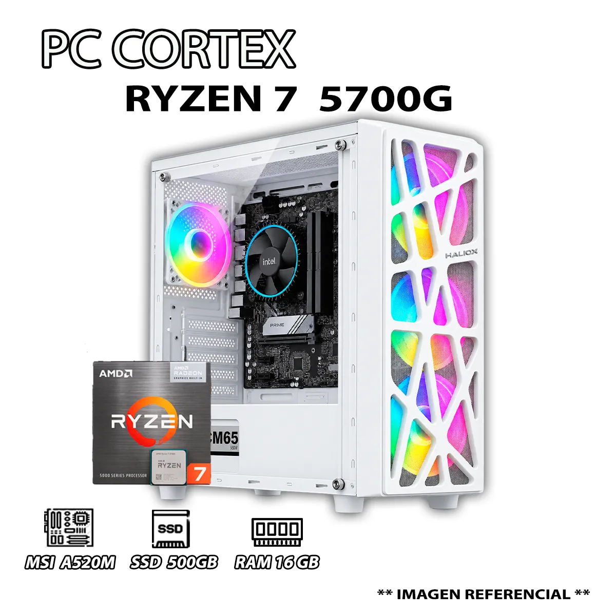 COMPUTADORA PC RYZEN 7 5700G RAM 16GB DISCO 500GB SSD CON GRAFICOS AMD RADEON - 1