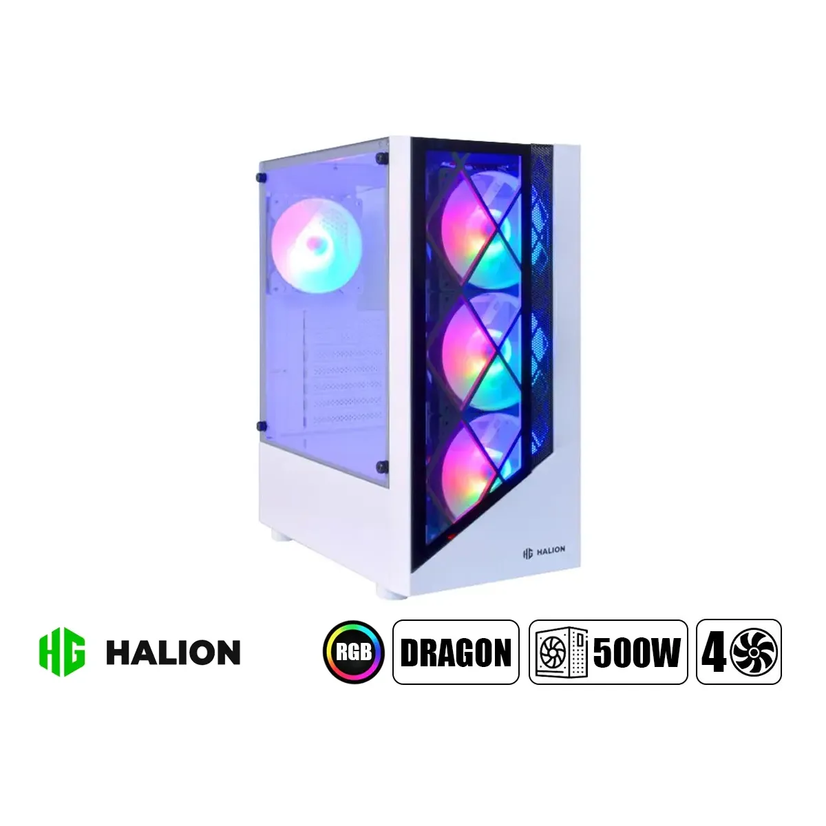 COMPUTADORA PC GAMER DRAGON RYZEN 7 5700G RAM 16GB SSD 500GB MONITOR 24' FHD - 4