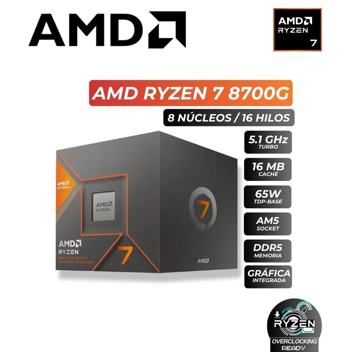 COMPUTADORA PC RYZEN 7 8700G RAM 16GB DISCO 500GB SSD CON GRAFICOS AMD RADEON - 2