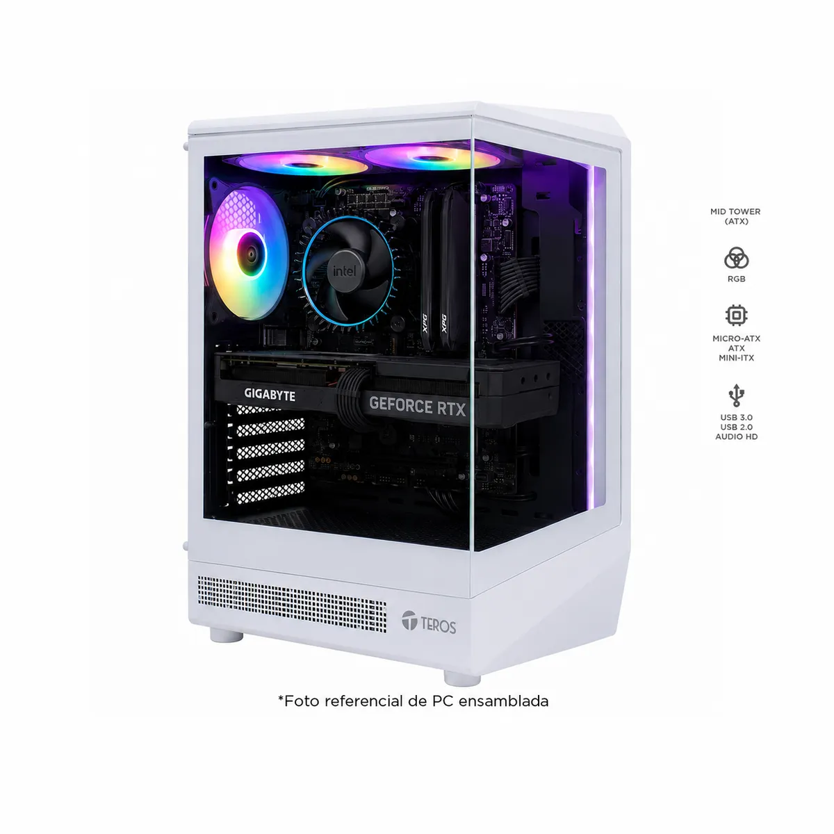 COMPUTADORA GAMER COMPLETA PECERA CORE I5 12400F RAM 16GB SSD 1TB RTX 5060 8GB - 5