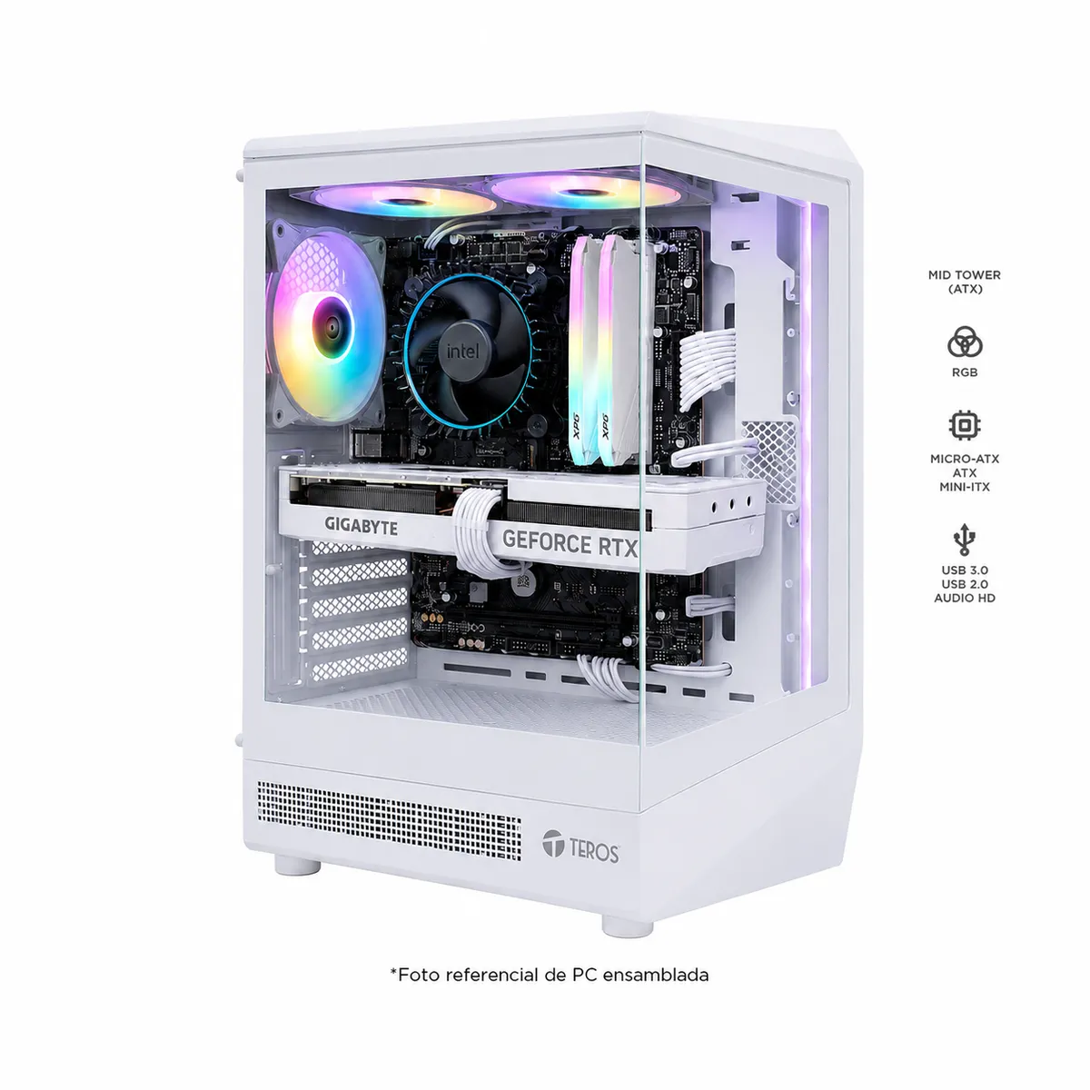 COMPUTADORA GAMER COMPLETA PECERA CORE I5 12400F RAM 16GB SSD 1TB RTX 5060 8GB - 5