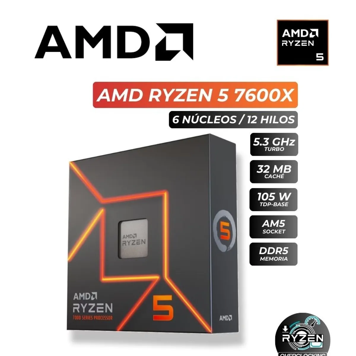 COMPUTADORA PC GAMER RYZEN 5 7600X RAM DDR5 32GB SSD 1TB RTX 5060 8GB - 2