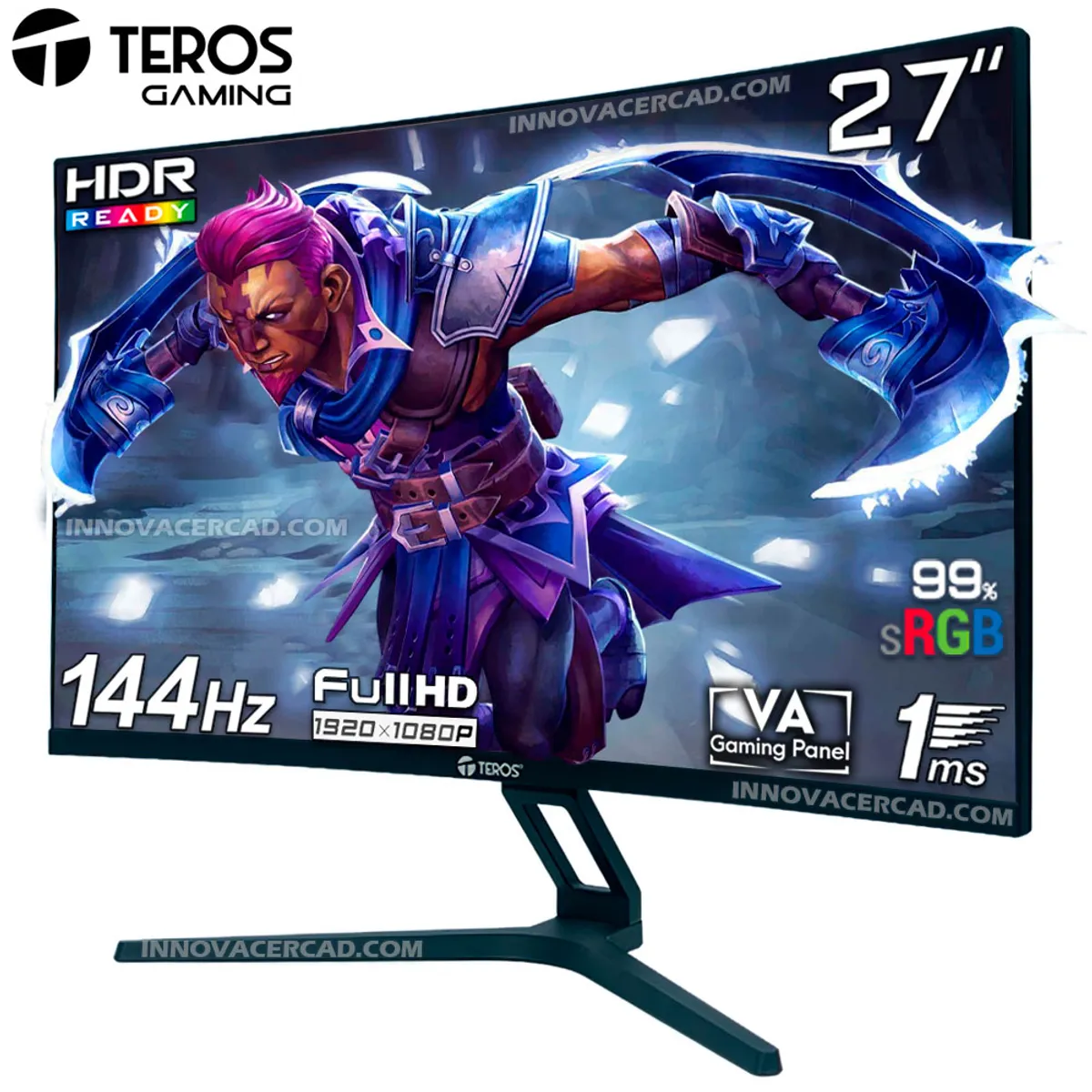 MONITOR GAMER CURVO TEROS TE-2734S 27' PANEL VA FULL HD (1920 X 1080), 144HZ, 1MS, HDMI, DP (COLOR NEGRO) - 2