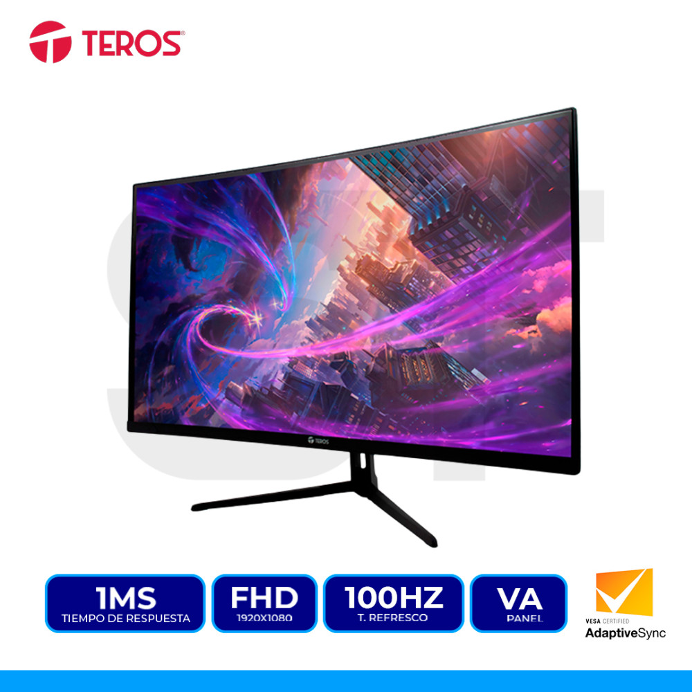 MONITOR TEROS TE-2732S 27' CURVO, FULL HD, PANEL VA, 100HZ, 1MS, HDMI, VGA, VESA, FREESYNC, COLOR NEGRO - 3
