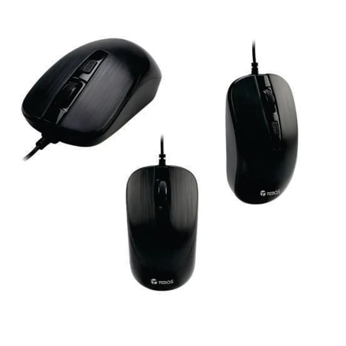 MOUSE TEROS TE-5076N BLACK CABLEADO - 1