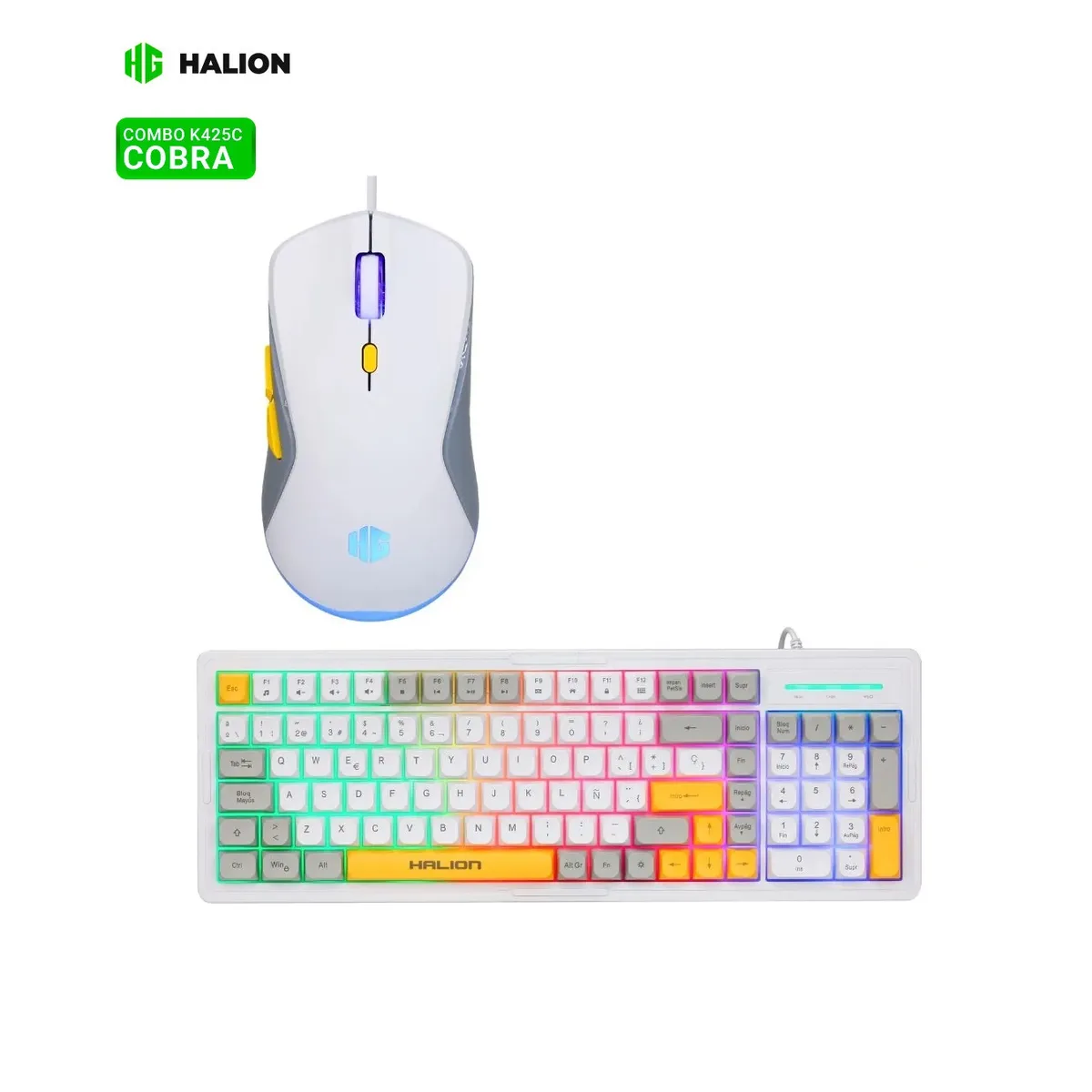 COMBO GAMER HALION COBRA K425C TECLADO, MOUSE RGB RAINBOW, PAD MOUSE - 3