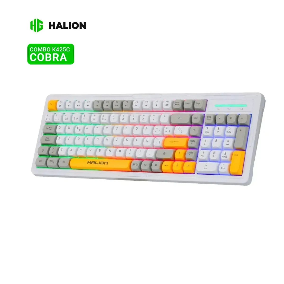 COMBO GAMER HALION COBRA K425C TECLADO, MOUSE RGB RAINBOW, PAD MOUSE - 4