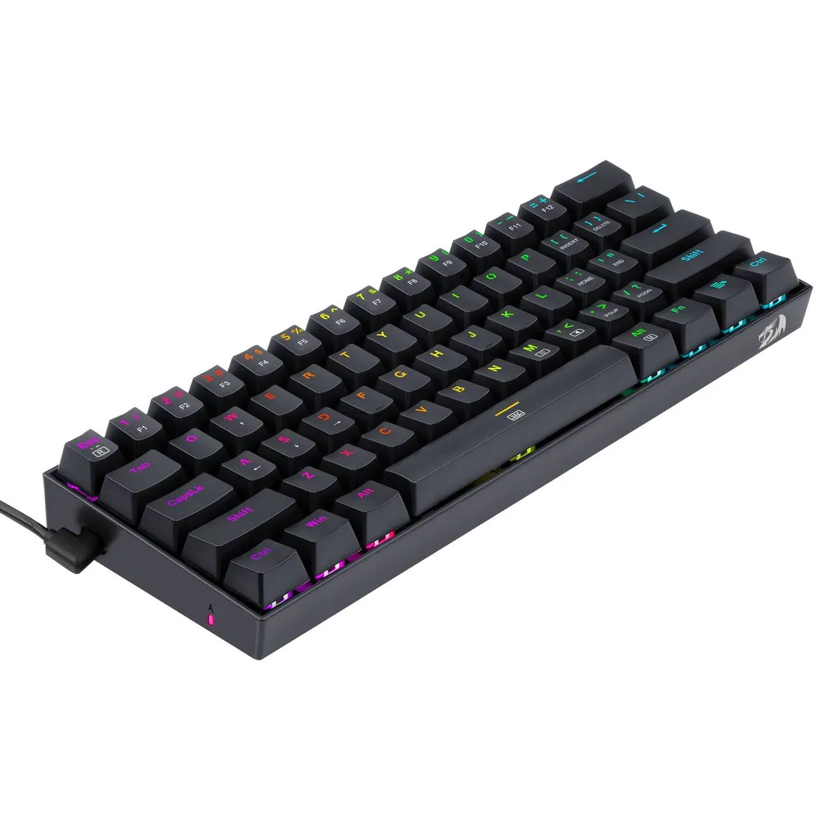 TECLADO MECÁNICO REDRAGON DRAGONBORN K630W RGB 60 SWITCH RED - BLACK - 4
