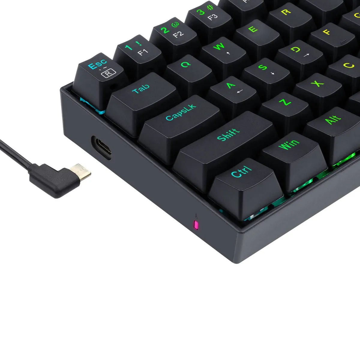TECLADO MECÁNICO REDRAGON DRAGONBORN K630W RGB 60 SWITCH RED - BLACK - 5