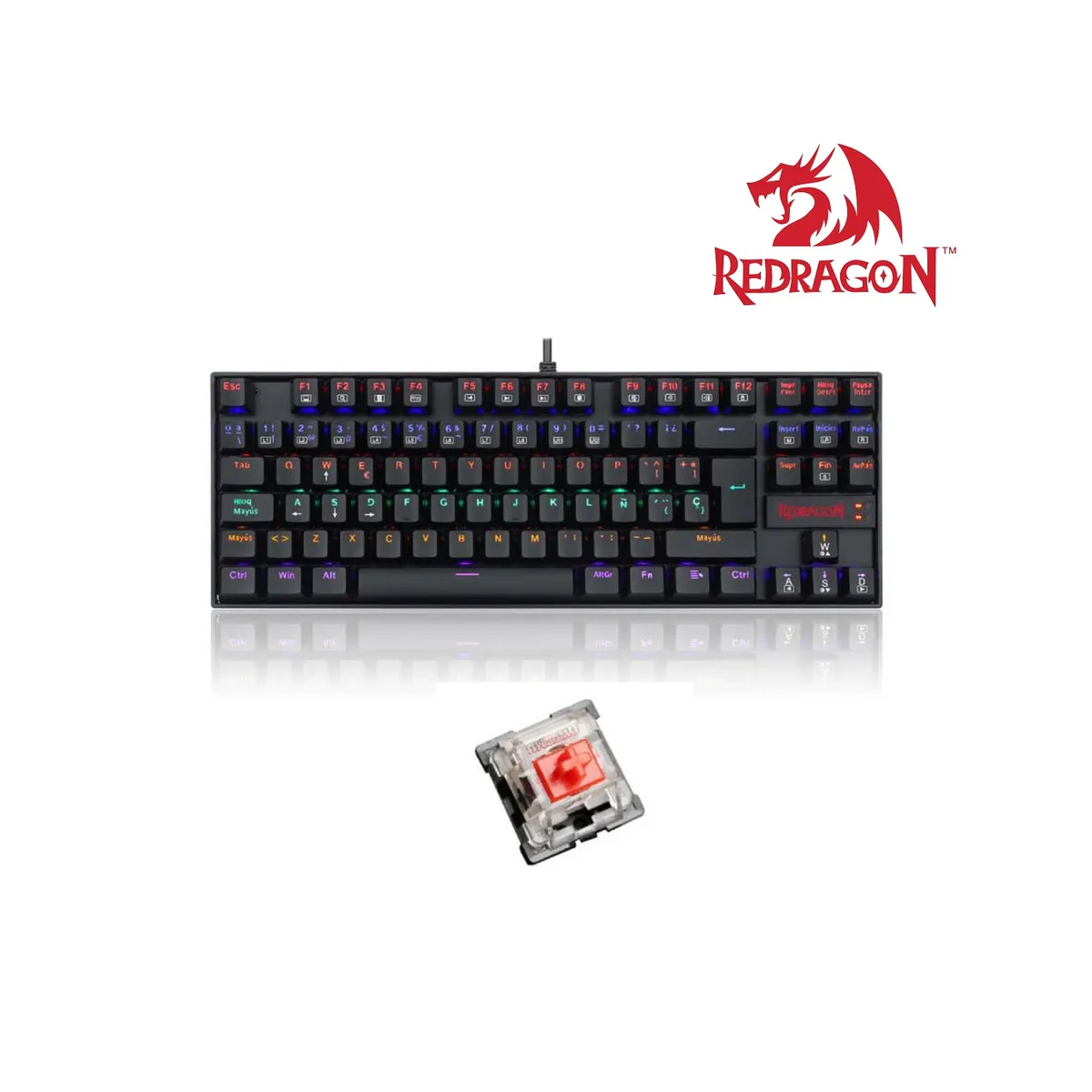 TECLADO MECÁNICO KUMARA K552 RGB BLACK SWITCH RED - 1