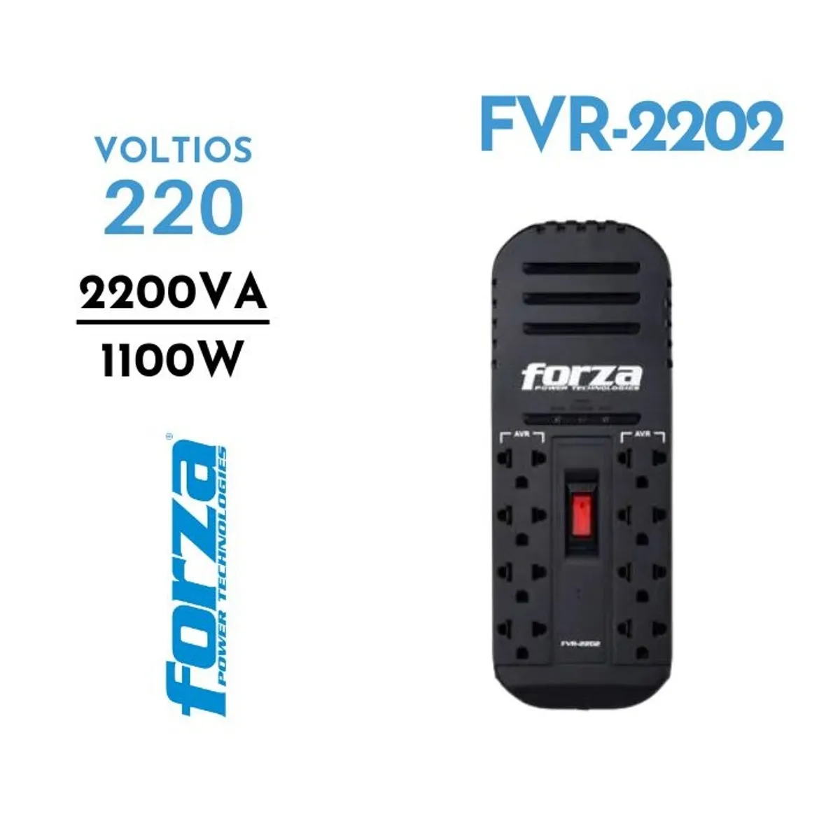ESTABILIZADOR DE VOLTAJE FORZA FVR-1222 USB 1200VA 600W COLOR NEGRO - 2