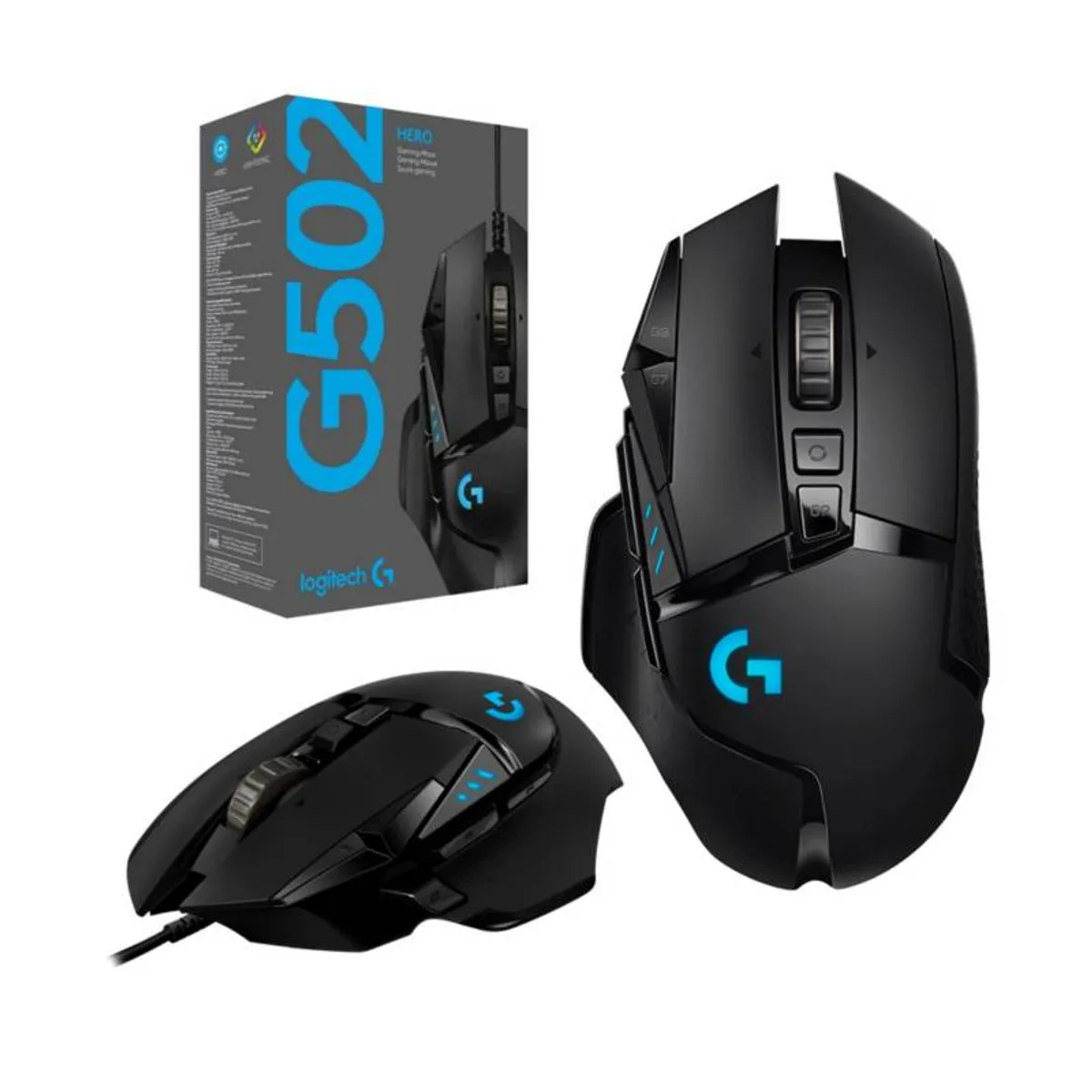 MOUSE GAMER LOGITECH G502 HERO BLACK 25,600 DPI CABLEADO USB - 6