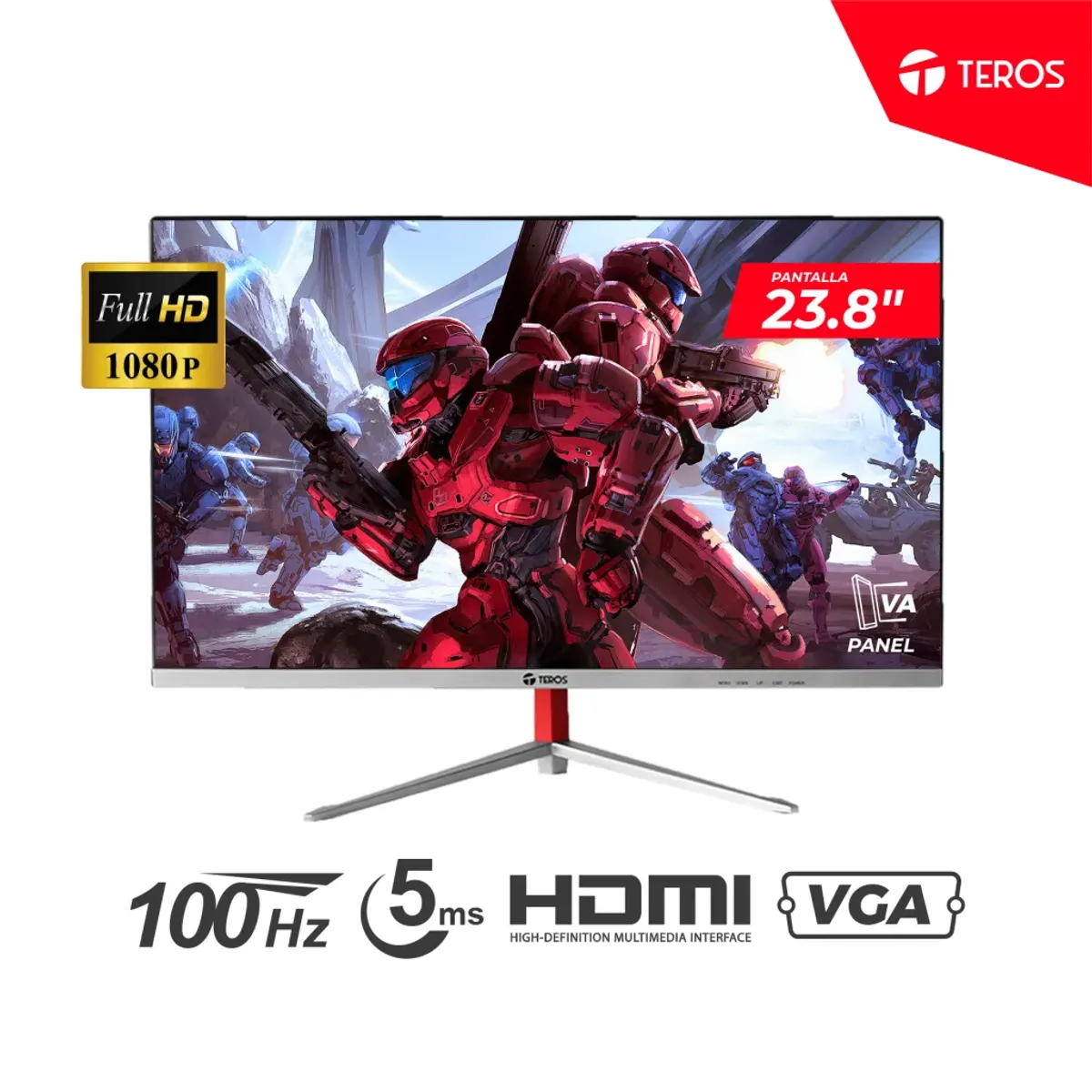 MONITOR TEROS TE-2402S 24 CURVO PANEL VA FULL HD 100HZ 1MS - 1