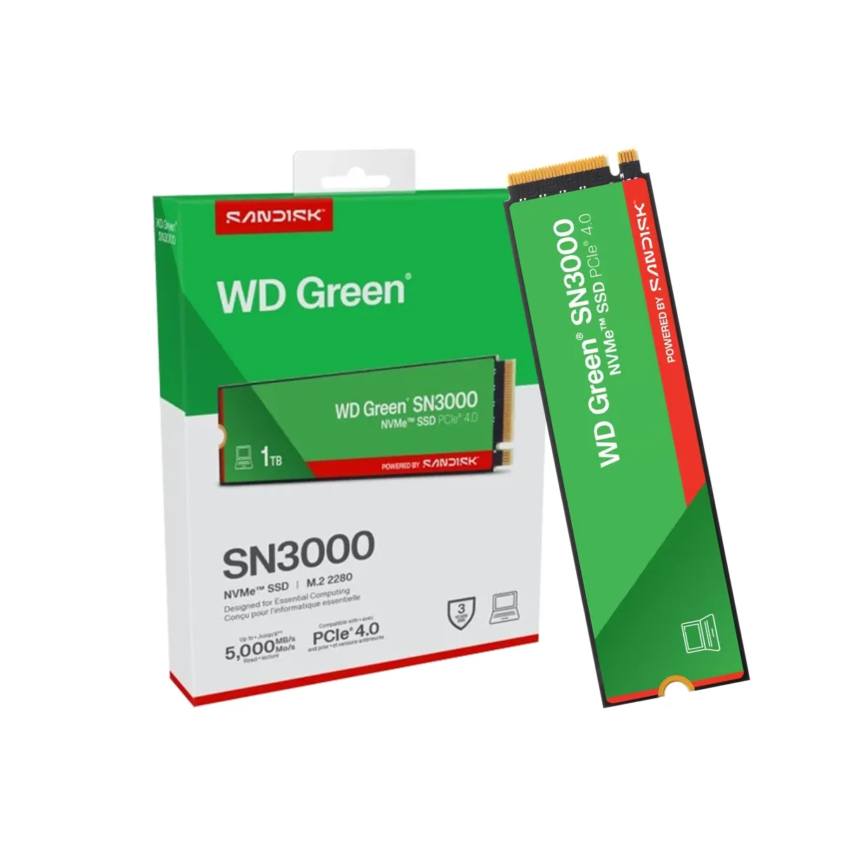 SSD M.2 WESTER DIGITAL SN350 500GB GREEN NVME PCI4 - 1