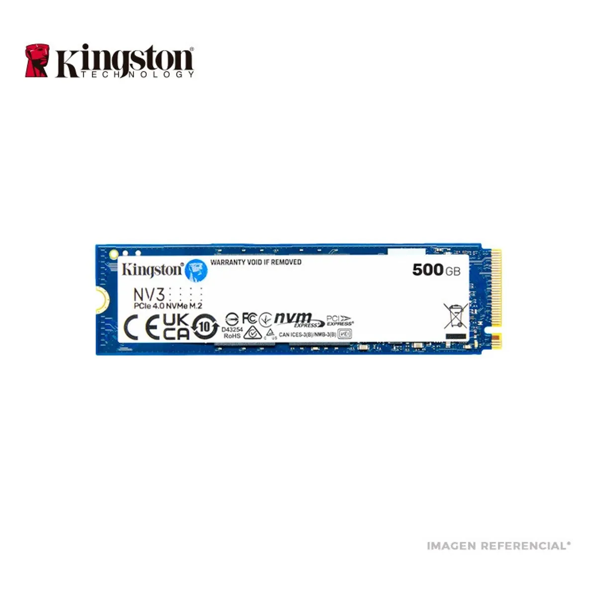 SSD KINGSTON 500GB NV3 M.2 NVME PCI 4.0, VELOCIDAD LECTURA: 5000 MBPS - 2