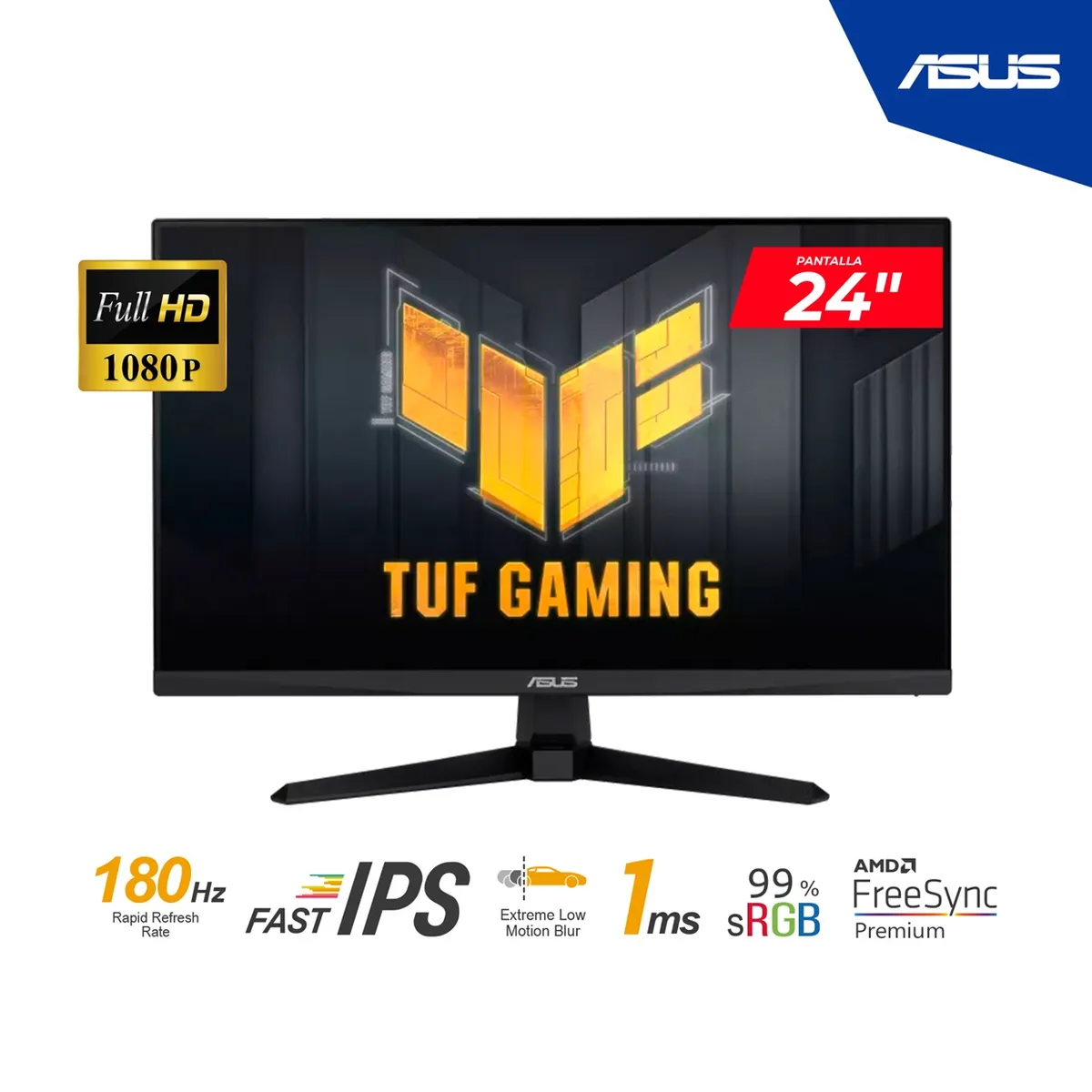 MONITOR GAMER ASUS TUF GAMING VG249Q3A 24 FHD FAST IPS 180HZ 1MS - 1