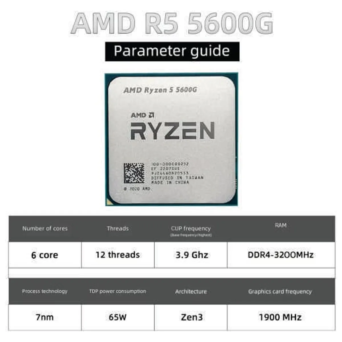 PROCESADOR AMD RYZEN 5 5600G 3.9GHZ 12MB AM4 AMD. - 2