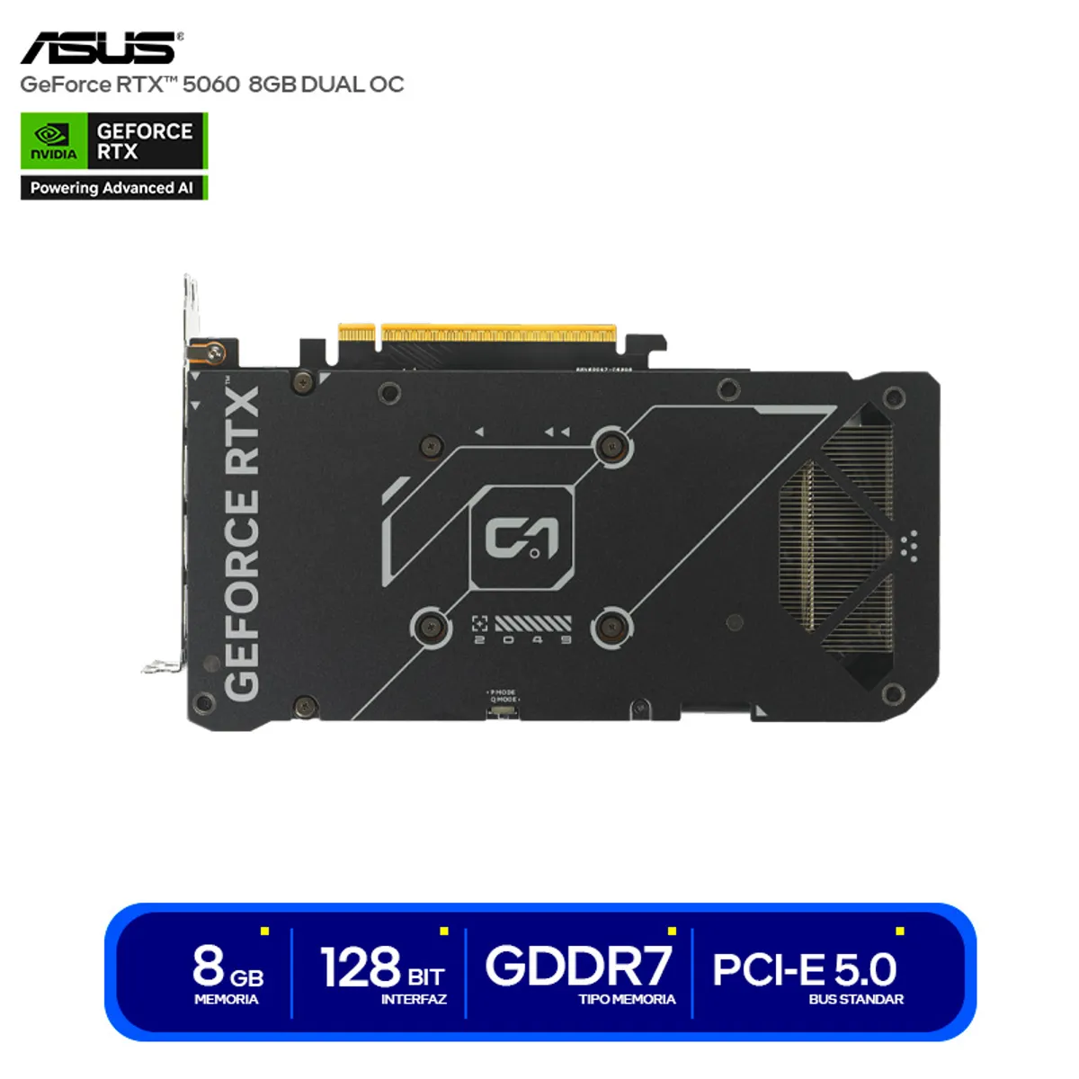 TARJETA GRAFICA NVIDIA RTX5060 ASUS DUAL 8GB OC GDDR7 - 3