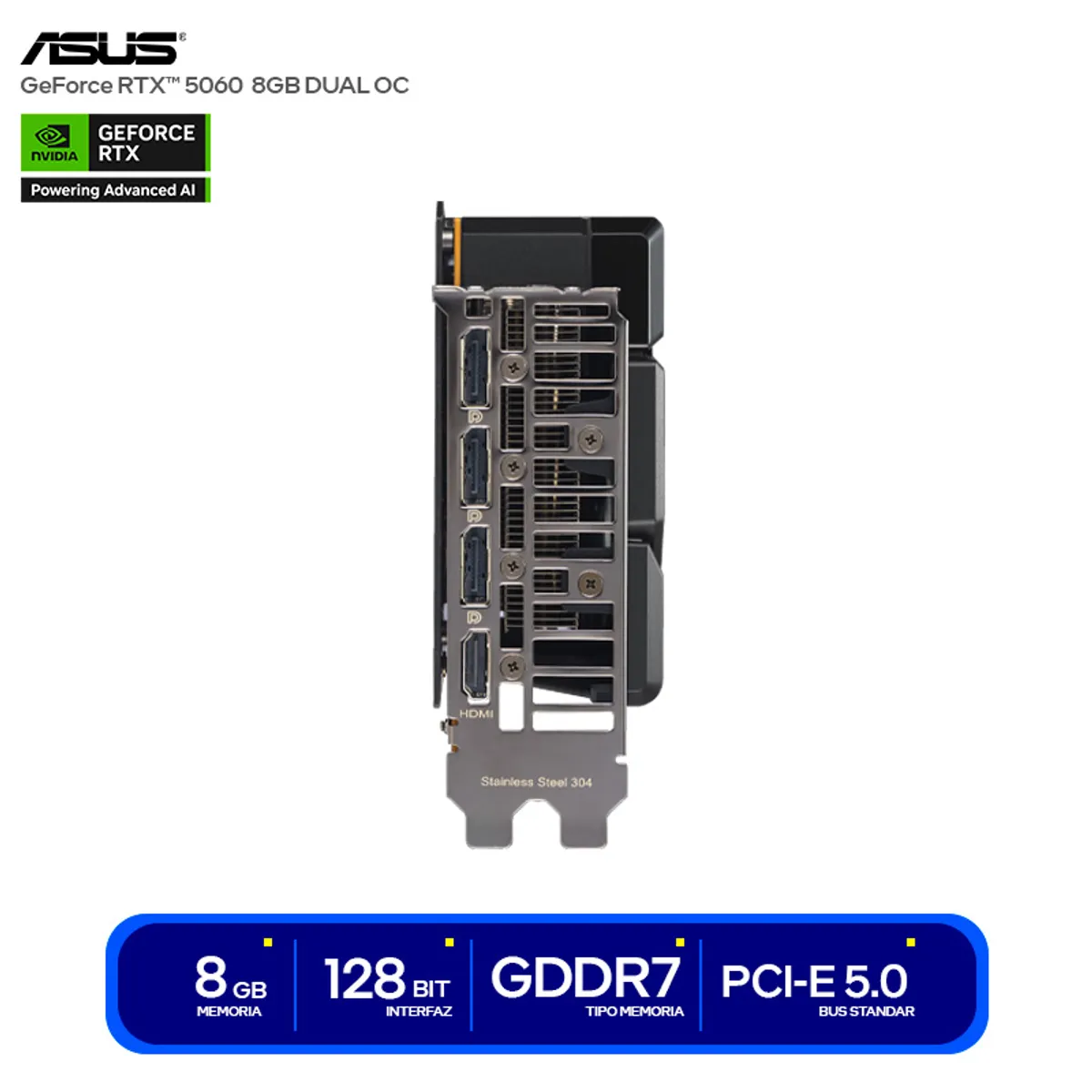 TARJETA GRAFICA NVIDIA RTX5060 ASUS DUAL 8GB OC GDDR7 - 4