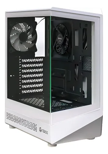 CASE GAMER TEROS TE-1322G, MID TOWER, 3 FAN ARGB, DISEÑO PECERA, COLOR BLANCO - 1