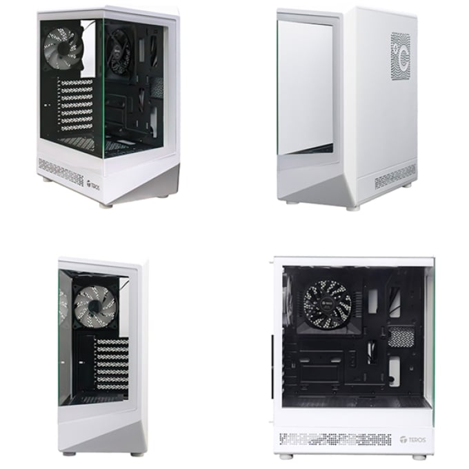 CASE GAMER TEROS TE-1322G, MID TOWER, 3 FAN ARGB, DISEÑO PECERA, COLOR BLANCO - 2