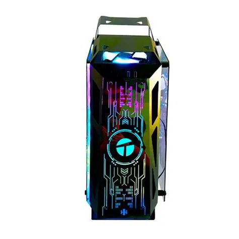 CASE GAMER TEROS TE1163N BLACK 4 FAN RGB, METAL + VIDRIO TEMPLADO (DISEÑO ROBOTICO) - 2