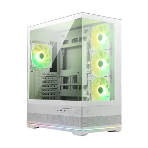 CASE MSI MAG PANO 110R PZ WHITE, MINI-ITX, MICRO-ATX, ATX, MID TOWER, COLOR BLANCO, DISEÑO PECERA, 4 FAN ARGB - 1