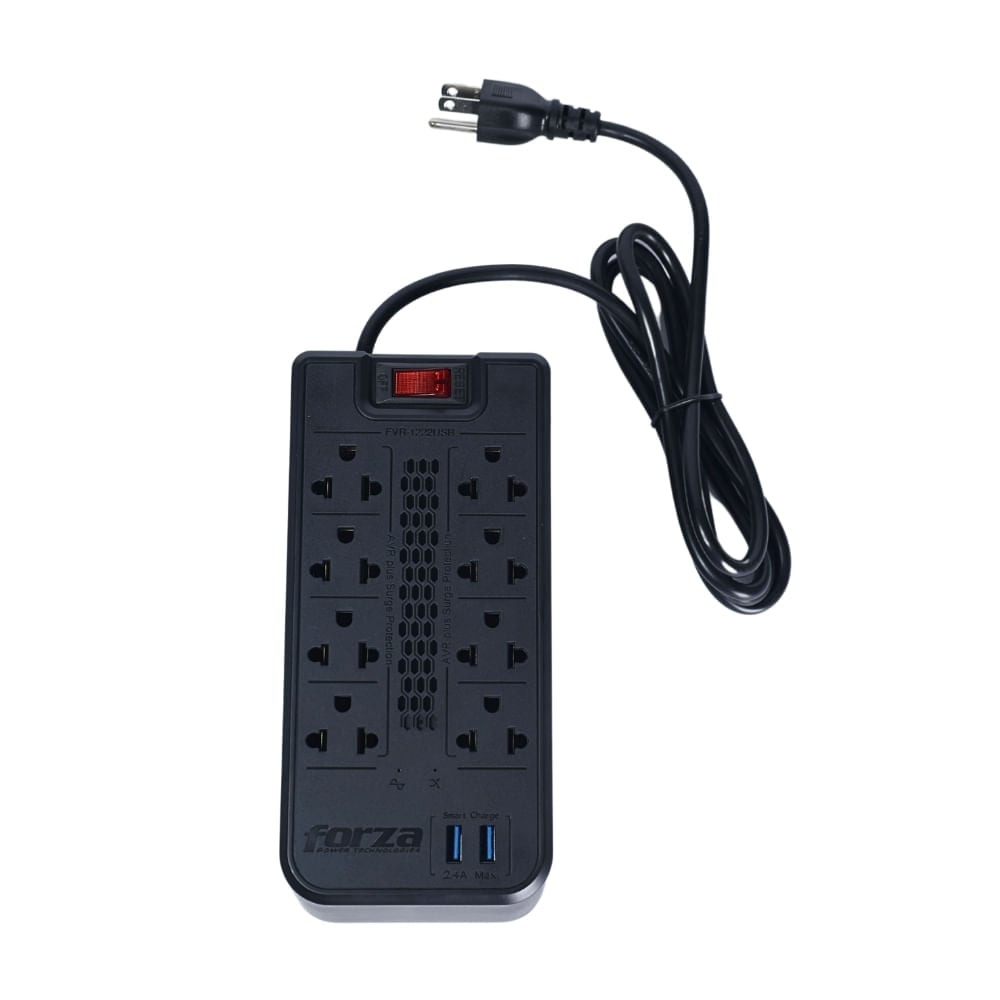 ESTABILIZADOR DE VOLTAJE FORZA FVR-1222USB 1200VA 600W COLOR NEGRO - 3