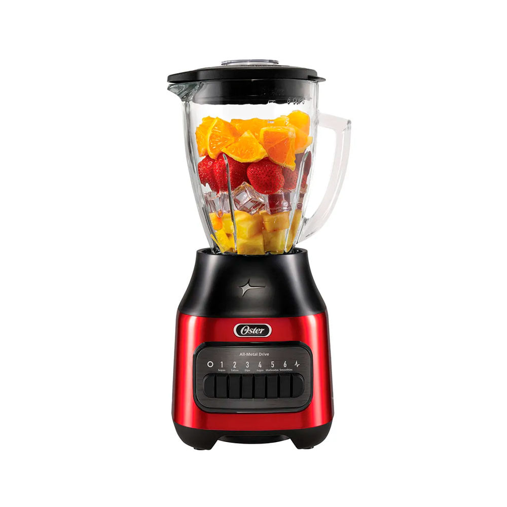 LICUADORA OSTER 1.5L DE 6 VELOCIDADADES BLSTPEG-CPB ROJO - 1