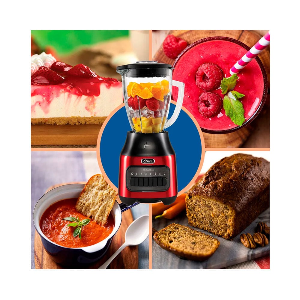 LICUADORA OSTER 1.5L DE 6 VELOCIDADADES BLSTPEG-CPB ROJO - 4