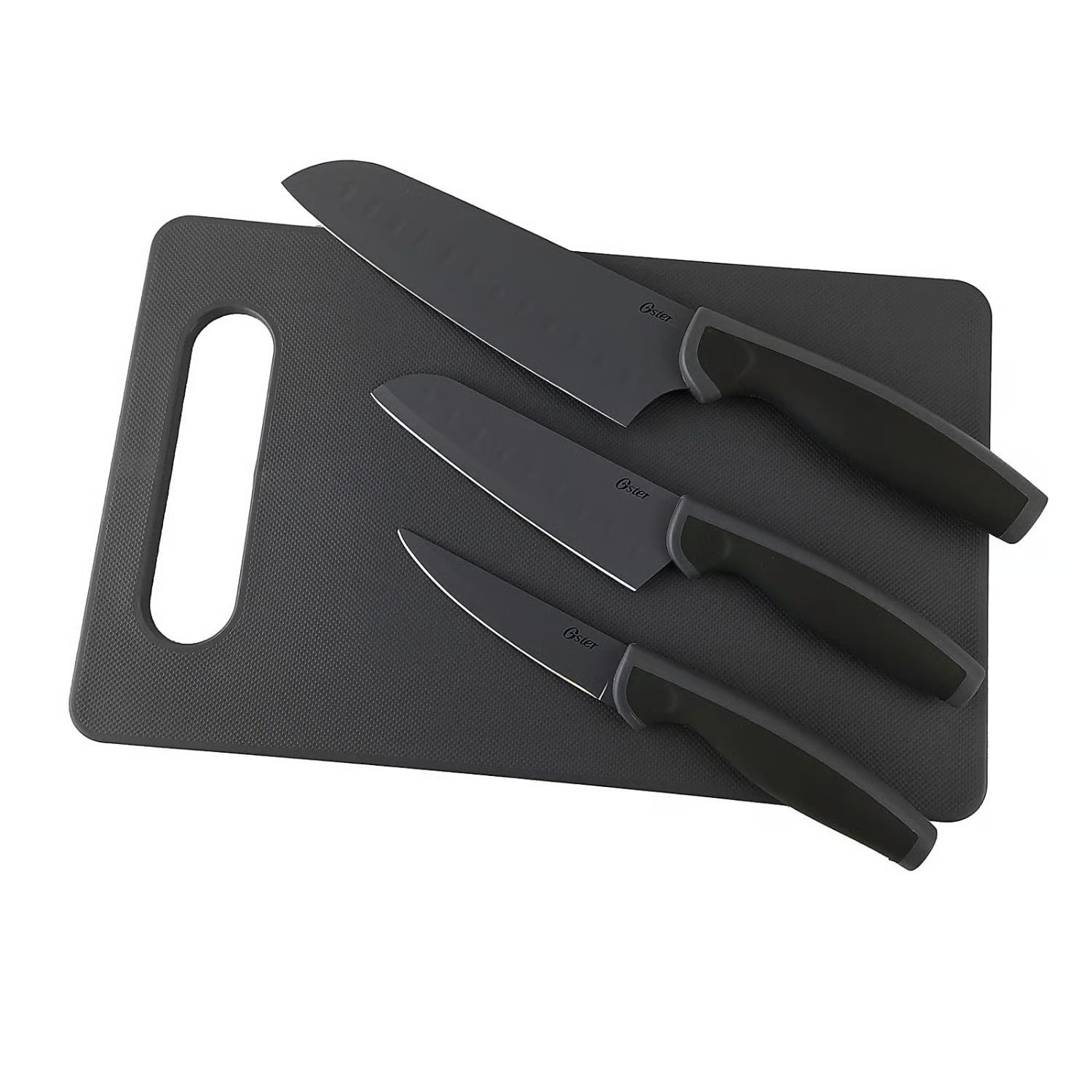 SET DE CUCHILLOS OSTER 3 PIEZAS + TABLA DE PICAR 92287-04 ACERO INOXIDABLE - 2