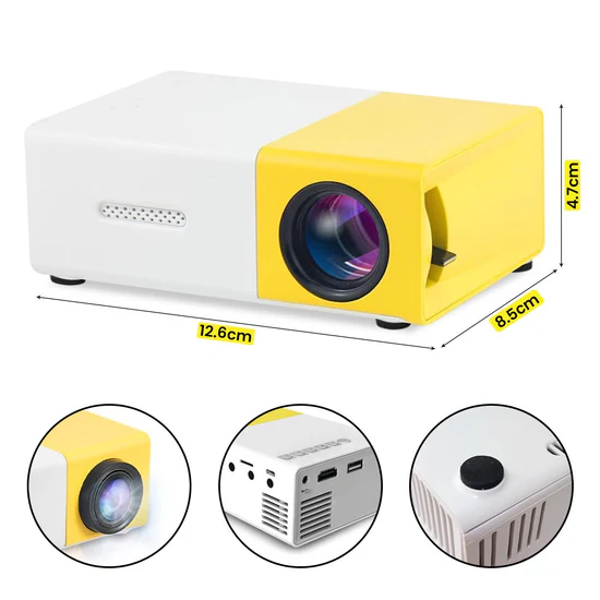 MINI PROYECTOR PORTÁTIL MULTIMEDIA LED 1080P CON CONTROL REMOTO - 2