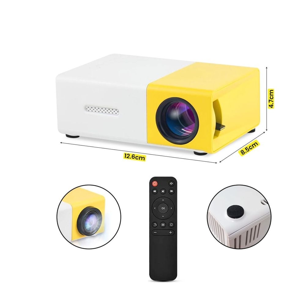 MINI PROYECTOR PORTÁTIL MULTIMEDIA LED 1080P CON CONTROL REMOTO - 6