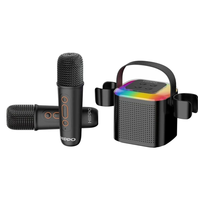 PARLANTE BLUETOOTH KARAOKE HIPPO 5W CON 2 MICRÓFONOS Y USB TIPO-C - 5