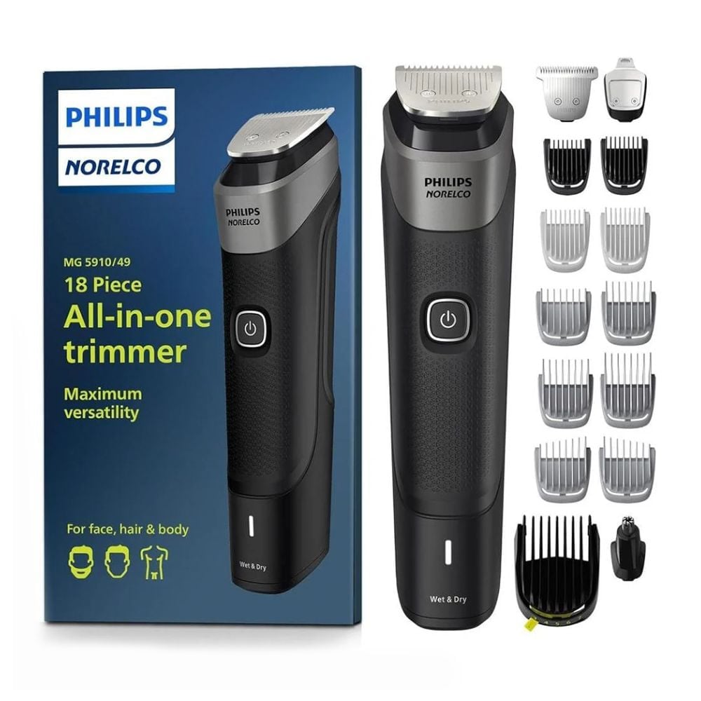 RECORTADORA PHILIPS NORELCO MULTIGROOM 5000 MG5900/49 | 18 PIEZAS - 1
