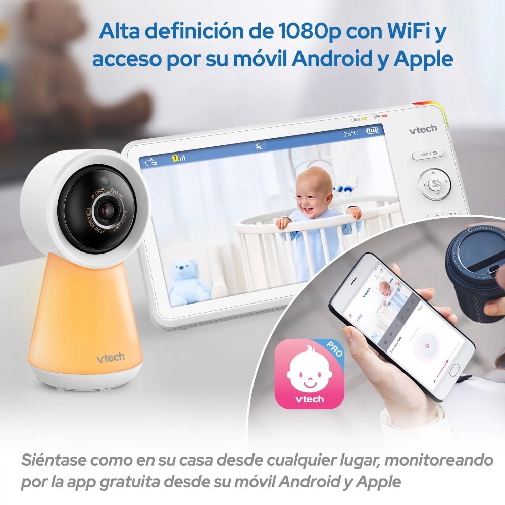 MONITOR PARA BEBÉ VTECH RM5756HD CON CÁMARA HD, WIFI Y AUDIO - 3