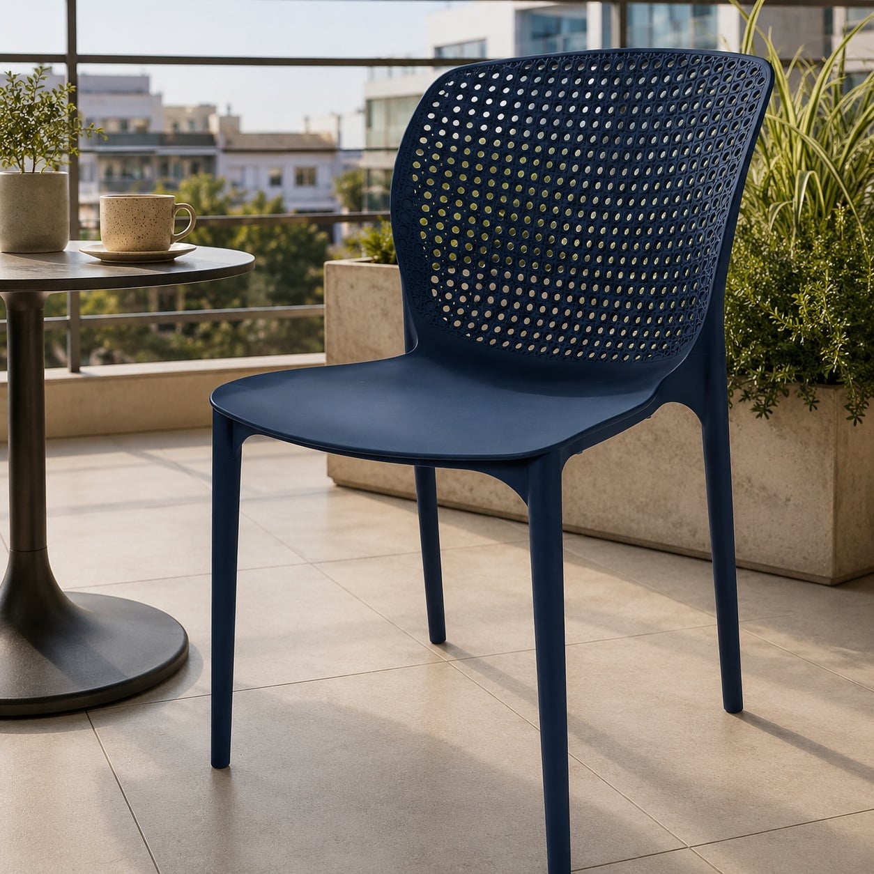 SILLA PARA TERRAZA MOUSARRIS AZUL NOEL DECO - 1