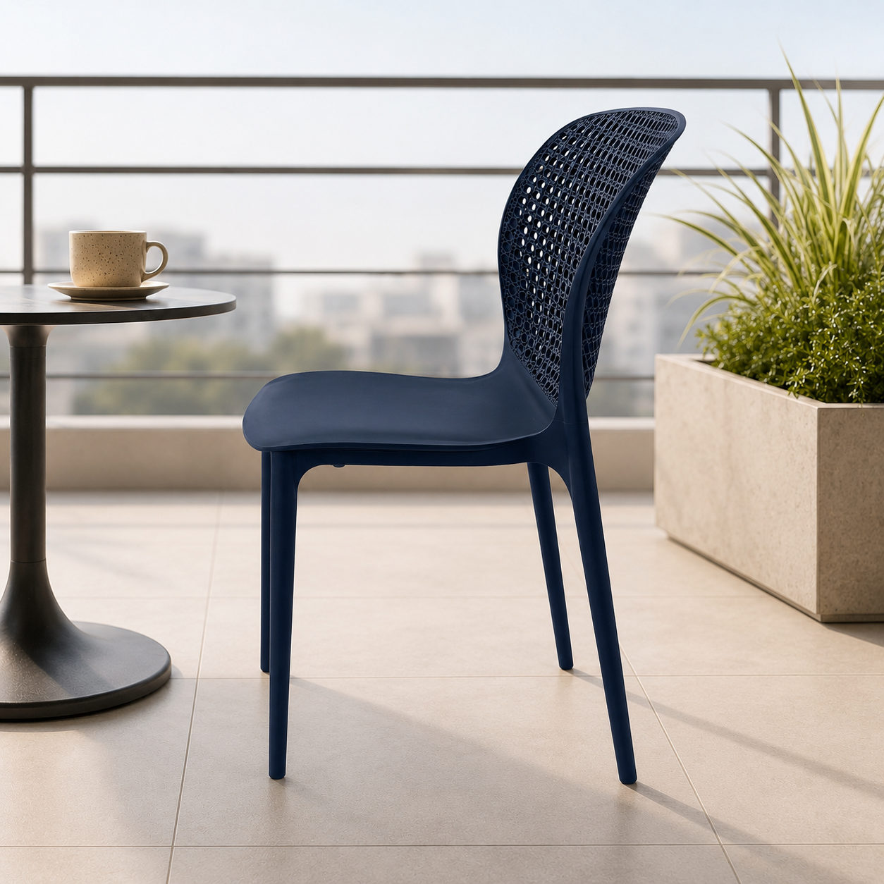SILLA PARA TERRAZA MOUSARRIS AZUL NOEL DECO - 2