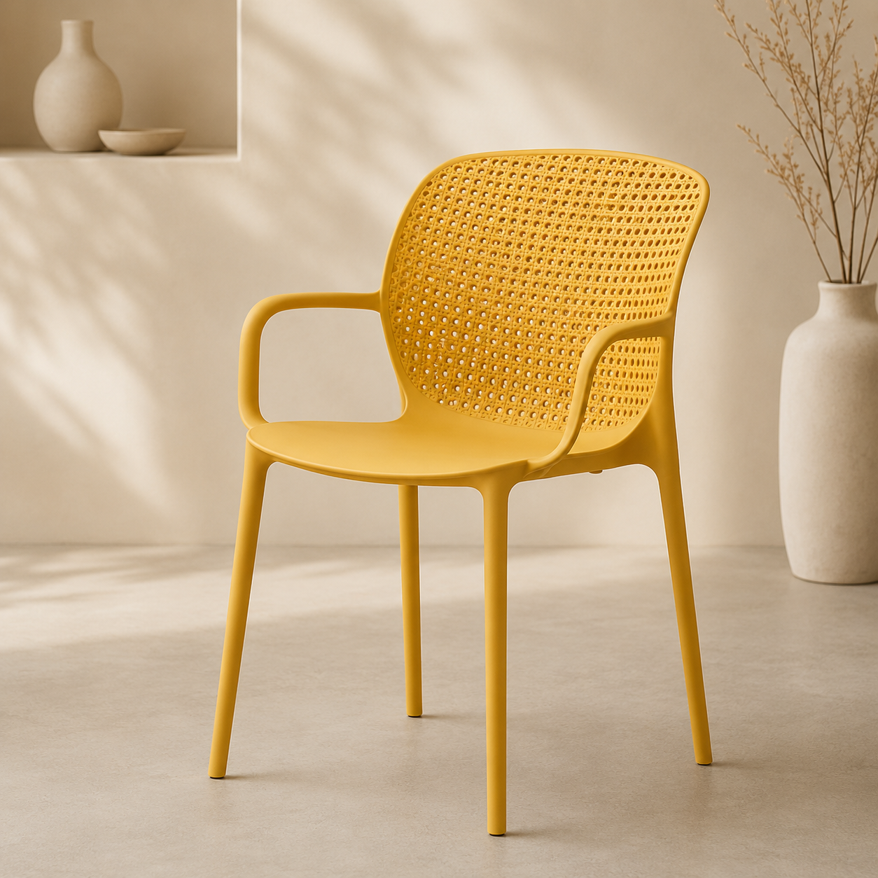 SILLA PARA TERRAZA OSLO MOSTAZA | NOEL DECO - 1