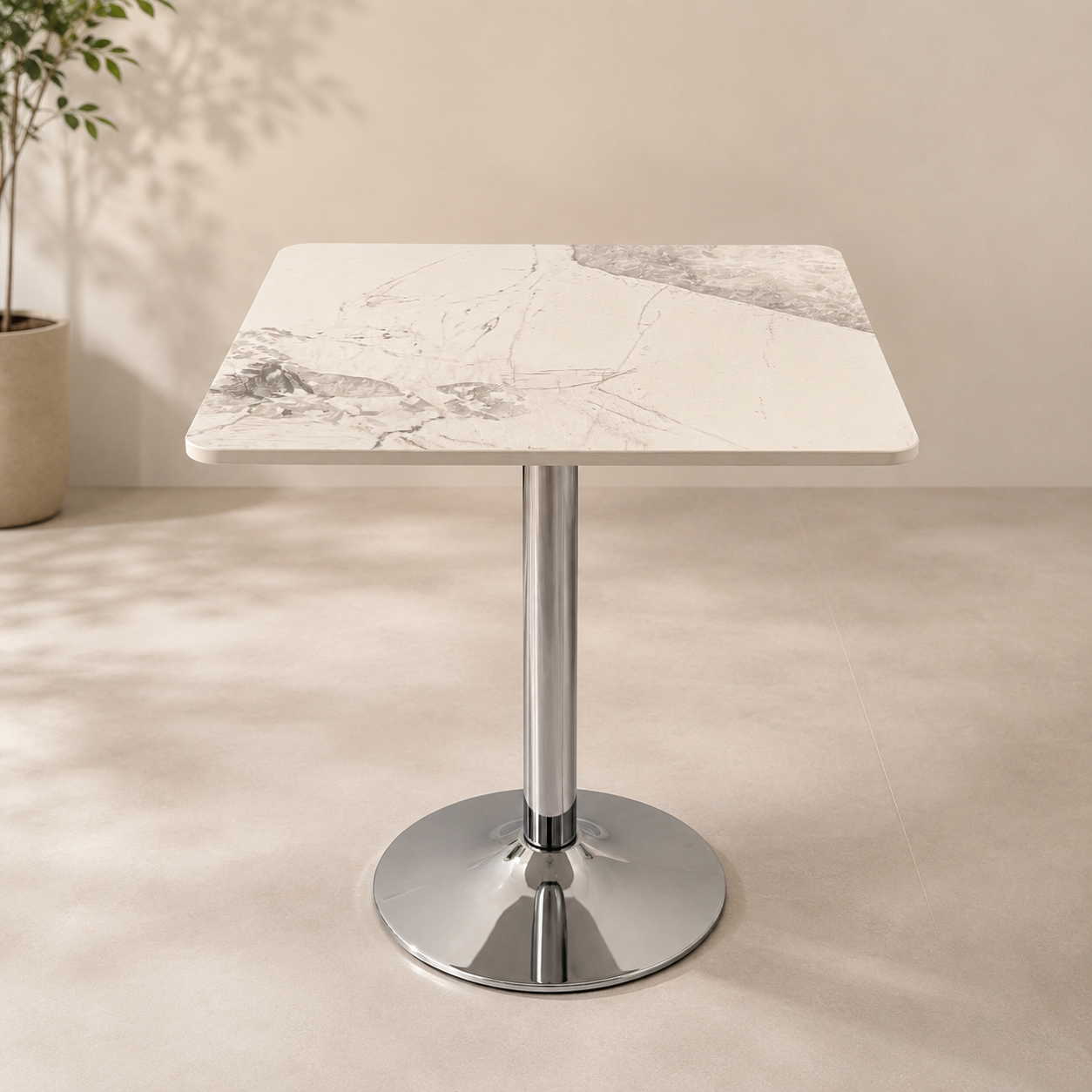MESA PARA RESTAURANTE SILVER INOX PIEDRA SINTERIZADA | NOEL DECO - 1