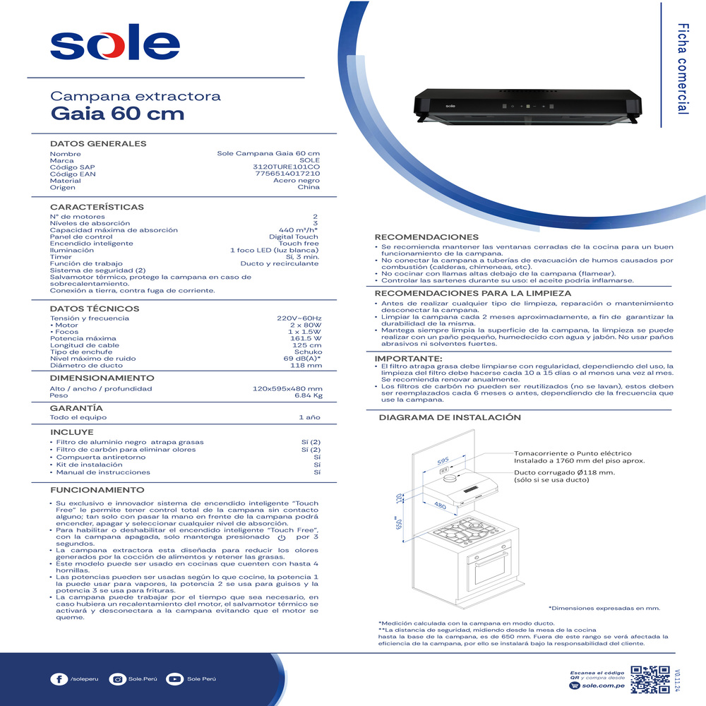 COMBO REFRI MONTREAL+CAMPANA GAIA+ENCIMERA RUBI PRO+PURIFICADOR PRIME 5 AÑOS - 7